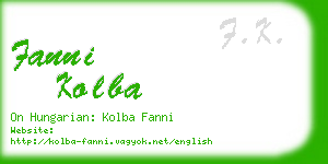 fanni kolba business card